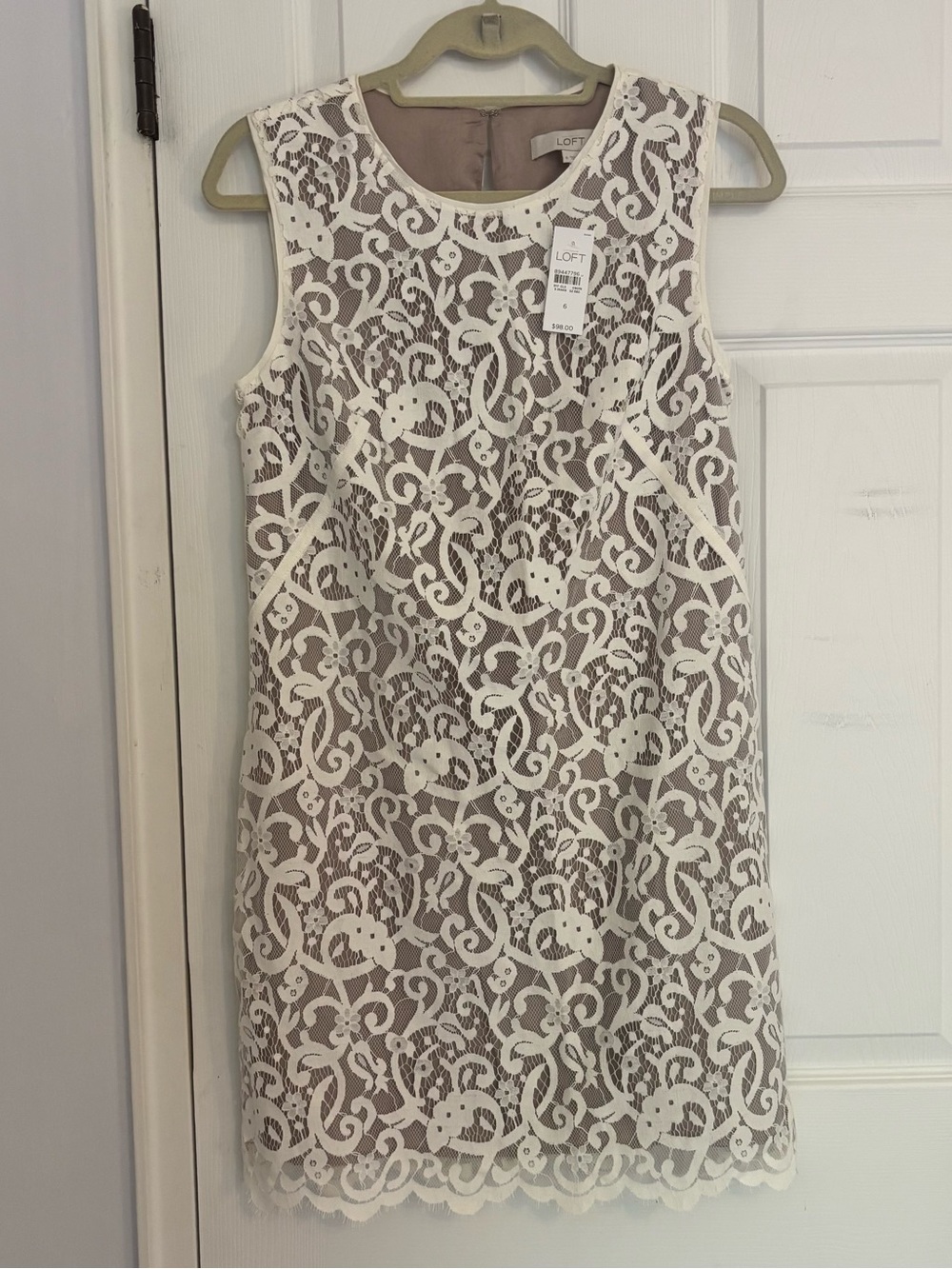 Ann Taylor LOFT White Lace sleeveless mini dress
